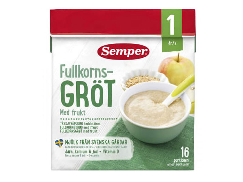 Semper Fullkornsgröt med Frukt 1 år 530g, Semper Vollkornbrei mit Frucht für Kinder ab 1 Jahr.