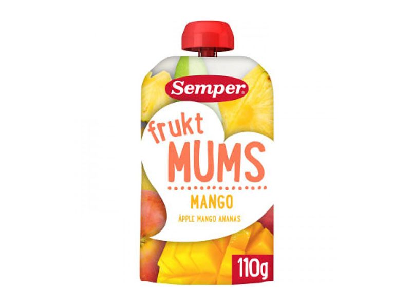 Semper Fruktmums Mango 6 månader 110g, Fruktmums mit dem Geschmack von Mango.