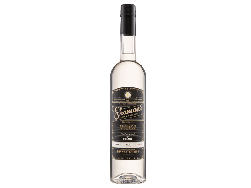Shaman Vodka Black Label 700ml, Shaman Vodka Black Label 40% vol. vereint kristallklares Grundwasser, erstklassiges Getreidedestillat und einen Hauch Waldhonig.
