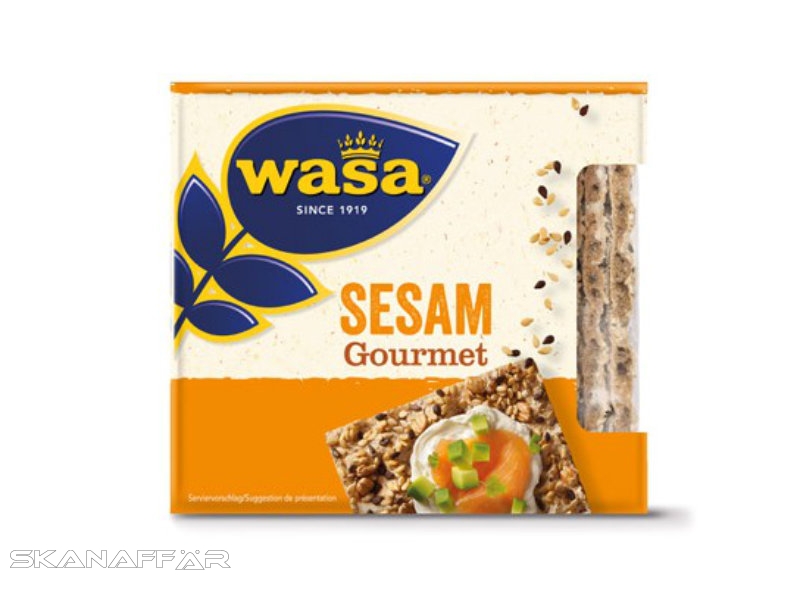 Wasa Sesam Gourmet, ca. 220g, Jede Scheibe ist extra reich mit geröstetem schwarzen und weißen Sesam bestreut.
