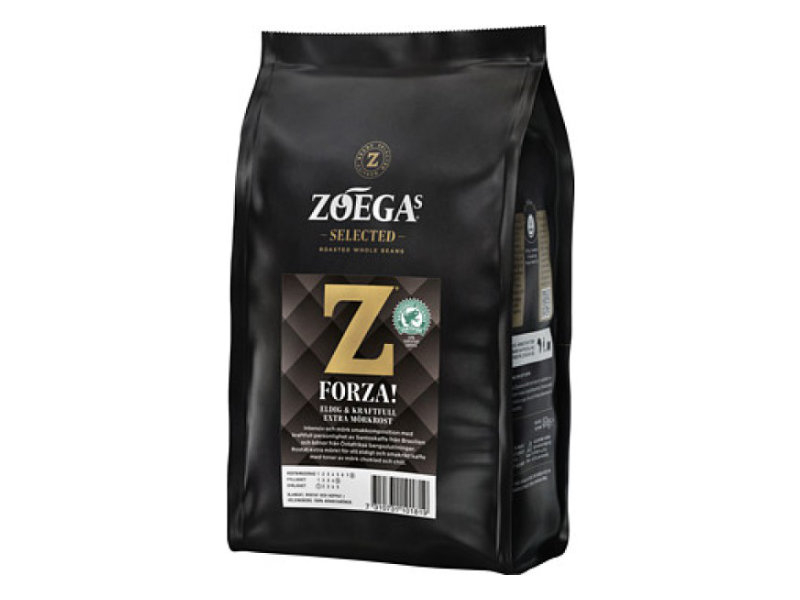 Zoegas Forza h B 450g, Forza, ist eine Mischung aus Santos Kaffee aus Brasilien und handverlesenen arabischen Bohnen.