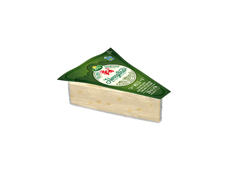 Arla Ko® Herrgård® 28% mild, 667g, Es ist ein klassischer große runder Käse mit runden Löschern der gewachst ist.
