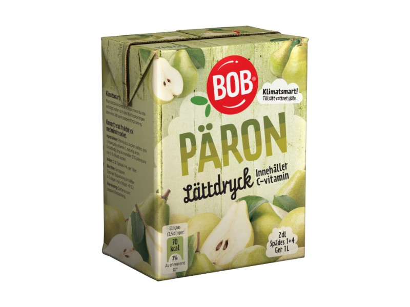BOB Lättdryck Päron, 200ml, BOB Lättdryck ist ein gesunder, leichter Obst & Beerendrink als Konzentrat.