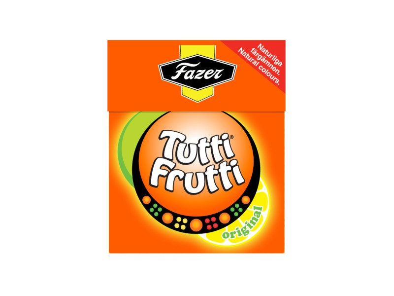 Fazer Tutti Frutti, 25g, Tutti Frutti Bonbons in der praktischen Box.