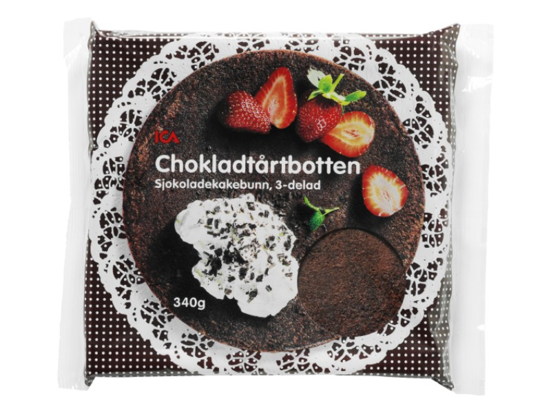 ICA TÅRTBOTTEN Choklad 24CM 340g, Tortenboden Schokolade, mit einem Durchmesser von 24 cm.