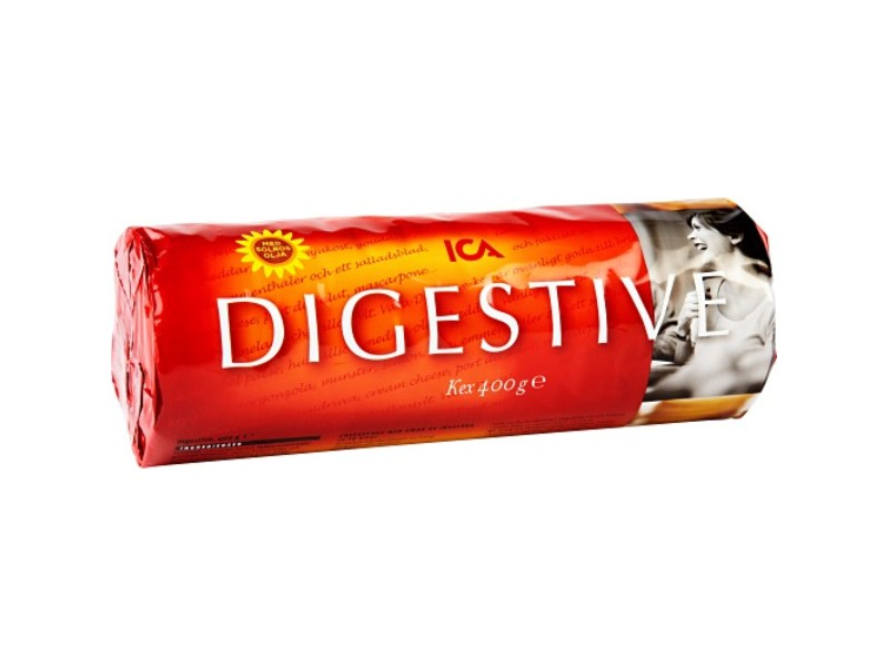 ICA Digestive 400g, Verdauungsfördernde Kekse mit Weizenvollkornmehl.