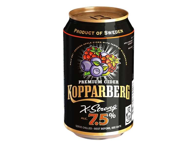 Kopparbergs Wildberries Cider 24x330ml, schmeckt eisgekühlt am besten  erhältlich in 4er-Steige, der Dosenpfand ist im Preis mit drin.