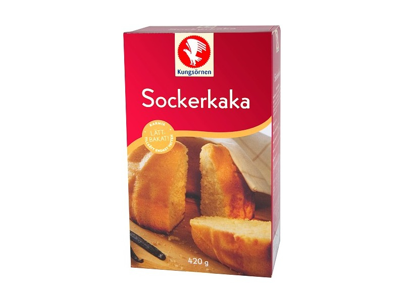 Kungsörnen Sockerkaka 420g, Ein leckerer, weicher und saftiger Biskuitkuchen, gebacken im Handumdrehen.