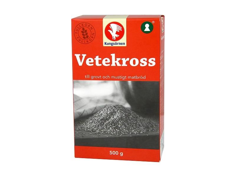 Kungsörnen Vetekross 500g, Weizenschrot aus dem Vollweizenkorn, das in Stücke geschnitten wurde.