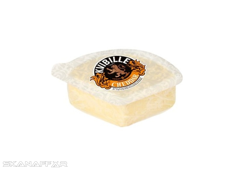 Kvibille® Cheddar 32% 500g, Kvibille Cheddar-Käse ist eine würziger, vollmundiger Käse mit einem ausgeprägten Salzgehalt , Säure und Bitterkeit, angenehm ausgewogen.