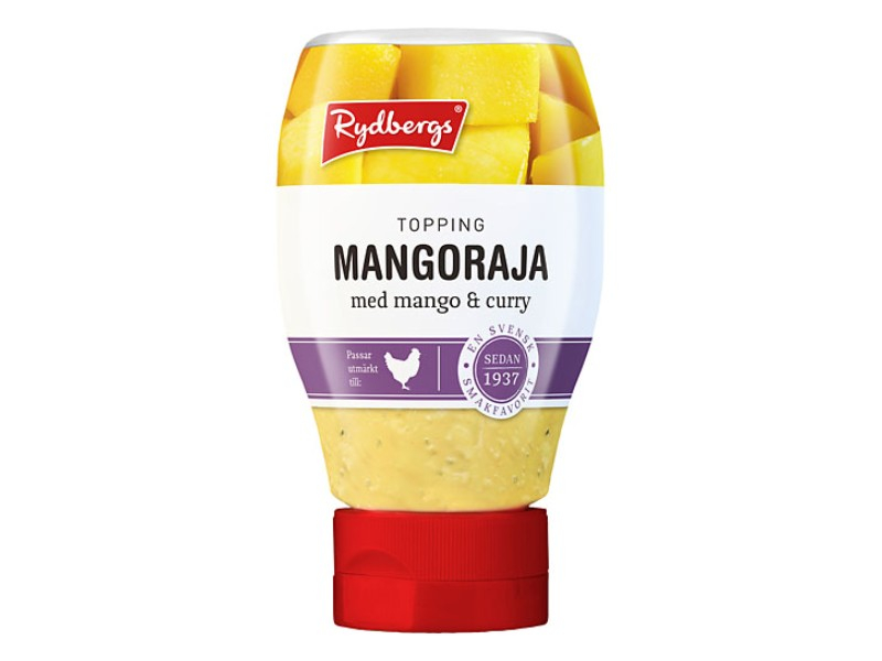 Rydbergs Mangoraja Kall Sås 250ml, Ein exotisches Dressing mit dem aufregenden Geschmack von Curry und Mango.