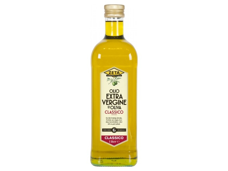 Zeta, Olivolja Classico Extra Vergine 1000ml, Eine frisches Extra Virgin Olivenöl mit ausgewogenem, tiefem Olivenaroma, komplex mit einem weichen Nachgeschmack.